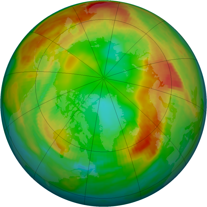 Arctic ozone map for 15 February 2000